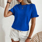 🌸 Women's Flutter Sleeve Blouse | V-Neck | Breathable Cotton | Summer Staple