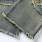 👖 Men's Deconstructed Frayed Flare Jeans — Raw Seams, Relaxed Fit, Streetwear Edge