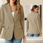 👗 Elegant Solid Color Lapel Jacket — Soft-Touch Fabric, Versatile Style for Work & Weekend