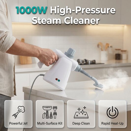 🏠 All-in-One Steam Cleaner with Versatile Attachments — Floors, Upholstery, Windows, Kitchen & Cars