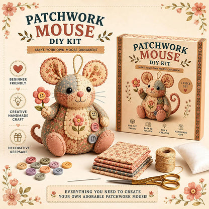 🧵 Handcrafted Vintage Mouse Plush Sewing Kit — Nostalgic 3D Felt Craft | Makes a Heirloom Keepsake