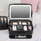 💄 PORTABLE MAKEUP BAG WITH LED MIRROR — 3 Dimmable Light Settings | Adjustable Dividers | USB Rechargeable ✨