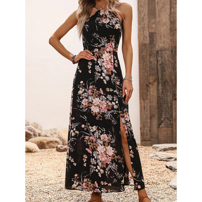☀️ Summer Halter Dress with Floral Print — Ideal for BBQs, Beach Days & Garden Parties