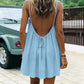 💃 Slim Fit Backless Spaghetti Strap Mini Dress — Sheath Silhouette, Medium Stretch, Ideal for Night Out