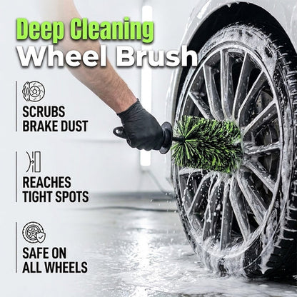 🧹 Extra-Long Wheel Barrel Brush — Reaches Deep Inside Alloy Wheels for a Complete Clean