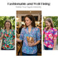 👗 Relaxed V-Neck Floral Blouse with Puff Sleeves— Flattering Neckline, Breezy Cotton for Everyday Style