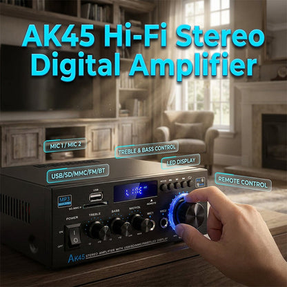 🎤 Digital Karaoke Amplifier with Bluetooth & USB — Hi-Fi Stereo Sound, Echo Control