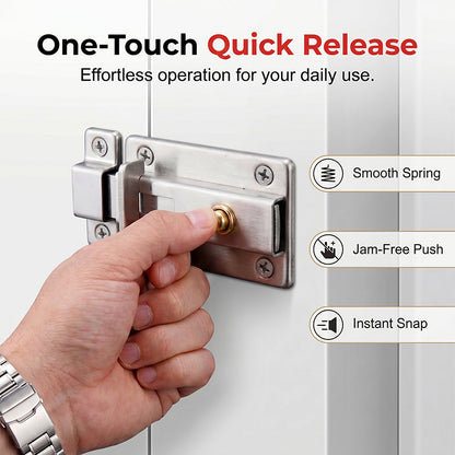 🔧 Easy-Install Rebound Door Latch — Automatic Security Spring Lock for Kitchen, Garage & Shed Doors