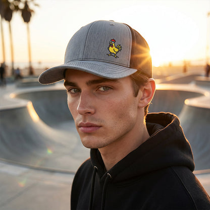 🐔 Witty Rooster Embroidered Snapback Cap — Adjustable Fit for Men & Women
