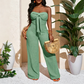 👗 STRAPLESS HIGH-WAISTED WIDE-LEG JUMPSUIT — Wedding Guest & Evening Style | Effortlessly Elegant One-Piece ✨