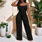 👗 STRAPLESS HIGH-WAISTED WIDE-LEG JUMPSUIT — Wedding Guest & Evening Style | Effortlessly Elegant One-Piece ✨