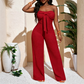 👗 STRAPLESS HIGH-WAISTED WIDE-LEG JUMPSUIT — Wedding Guest & Evening Style | Effortlessly Elegant One-Piece ✨