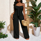 👗 STRAPLESS HIGH-WAISTED WIDE-LEG JUMPSUIT — Wedding Guest & Evening Style | Effortlessly Elegant One-Piece ✨