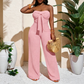 👗 STRAPLESS HIGH-WAISTED WIDE-LEG JUMPSUIT — Wedding Guest & Evening Style | Effortlessly Elegant One-Piece ✨