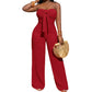 👗 STRAPLESS HIGH-WAISTED WIDE-LEG JUMPSUIT — Wedding Guest & Evening Style | Effortlessly Elegant One-Piece ✨