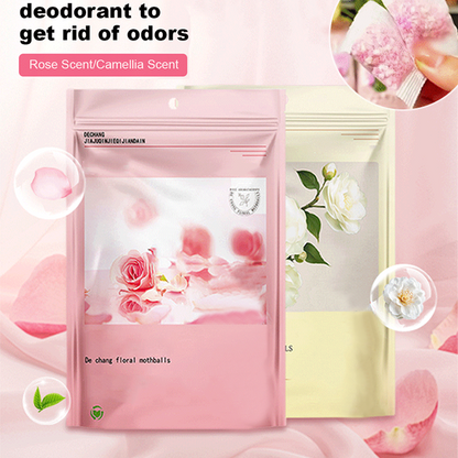 🎒 Multi-Purpose Floral Camphor Balls — Protect Clothes, Books & Shoes from Moths, Moisture & Odours