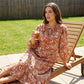 👗 FLORAL V-NECK MIDI DRESS — Waisted Silhouette | Lightweight & Flowing | Wedding & Garden Party Ready 🌸