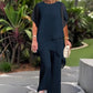 🏖️ Versatile Wide-Leg Pants Set with Irregular Top