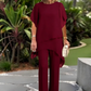 🏖️ Versatile Wide-Leg Pants Set with Irregular Top