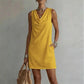 ✨ Slim Fit Cowl Neck Midi Dress with Silky Drape