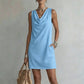 ✨ Slim Fit Cowl Neck Midi Dress with Silky Drape