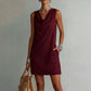 ✨ Slim Fit Cowl Neck Midi Dress with Silky Drape