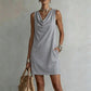✨ Slim Fit Cowl Neck Midi Dress with Silky Drape