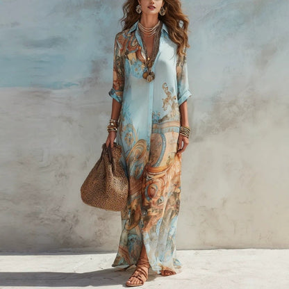 🌸Women's Elegant Retro Print Maxi Dress
