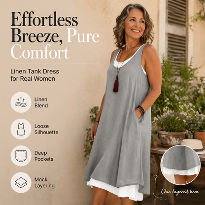 🎭 Versatile Sleeveless Faux Two-Piece Dress