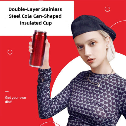 🥤 DOUBLE-LAYER STAINLESS STEEL COLA CAN-SHAPED INSULATED CUP