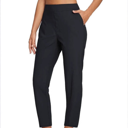 🏢 Comfort Stretch High-Waist Trousers with Zip Pockets— Lightweight Fabric for Work, Travel & Weekends