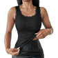 👗 Slim Fit Ribbed Cami with Built-in Cups & Lace Trim — Medium Support, Soft Stretch Fabric for Daily Wear