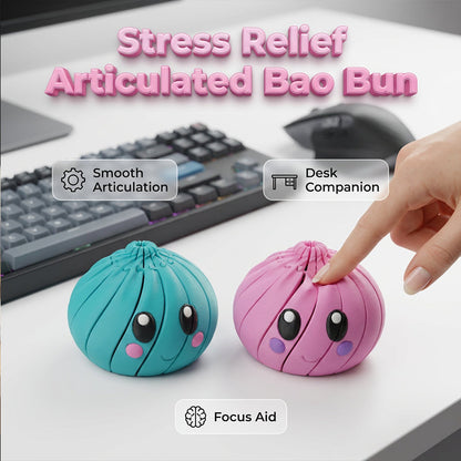 🖥️ Cute Bao Bun Desk Toy — Articulated Fidget for Focus & Relaxation