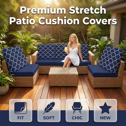 👌 Custom Fit Outdoor Sofa Cushion Covers — Waterproof Zippered Slipcovers,