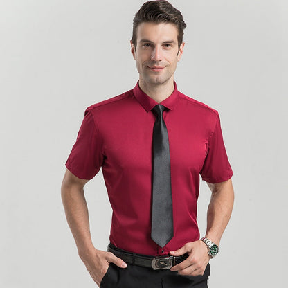 🎭 Smart-Casual Stretch Shirt with Wrinkle-Resistant Fabric — Short Sleeve, Regular Fit for Everyday Wear
