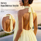 🌿 Effortless Summer Mini Dress — Halter Neck, Drop Waist