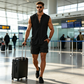 ☀️ Men’s Sleeveless Linen Blend Set — Breathable 2-Piece Beach & Casual Outfit with Shorts