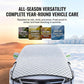 🚗 All-Weather Half Car Cover — Thick Sun & Snow Protection with Wing Mirror Pockets