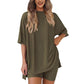 👕Casual loose two-piece set— Relaxed Matching Top & Shorts | Versatile Summer Style 🌿