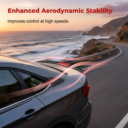🚗 Universal ABS Rear Spoiler: No-Drill, 3-Piece Adjustable, Sedan Fit, Downforce Look