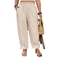 👖 Women’s Relaxed Fit Cuffed Ankle Pants — Elastic Waist, Easy Pull-On Style for Everyday Comfort