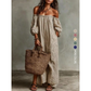 🔥50% OFF!✈️Free Shipping🔥 Women's Off-Shoulder Maxi Dress Lantern Sleeve Dress