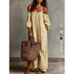 🔥50% OFF!✈️Free Shipping🔥 Women's Off-Shoulder Maxi Dress Lantern Sleeve Dress