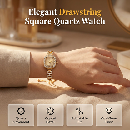 ⌚Women Drawstring Bracelet Watch Square Quartz