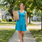 👗 Sleeveless A-Line Knee-Length Dress — Breathable Cotton Stretch, Flattering Fit