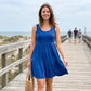 👗 Sleeveless A-Line Knee-Length Dress — Breathable Cotton Stretch, Flattering Fit