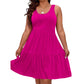 👗 Sleeveless A-Line Knee-Length Dress — Breathable Cotton Stretch, Flattering Fit