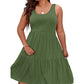 👗 Sleeveless A-Line Knee-Length Dress — Breathable Cotton Stretch, Flattering Fit