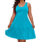 👗 Sleeveless A-Line Knee-Length Dress — Breathable Cotton Stretch, Flattering Fit