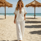 🔥50% OFF!✈️Free Shipping 🔥 Women’s V-Neck Top and Wide Leg Pants Set